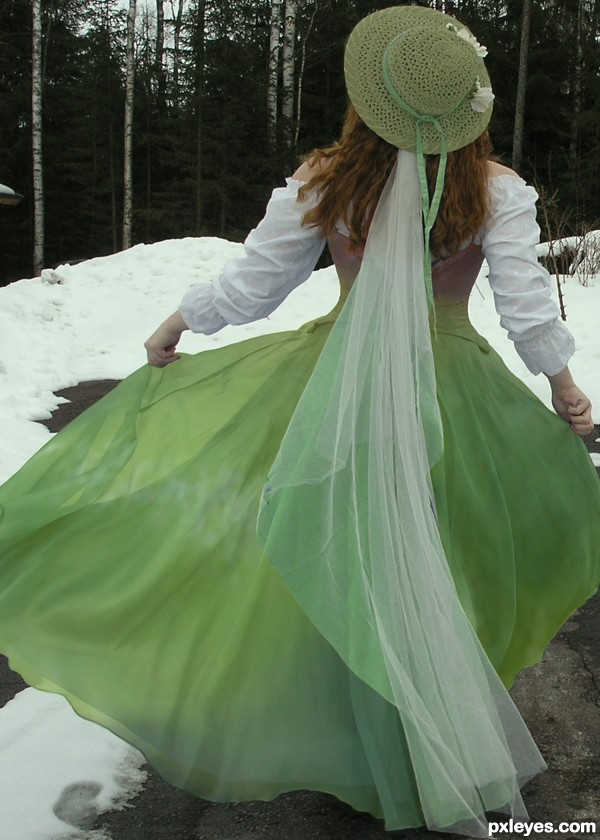 Creation of Green bluebell dress!: Final Result